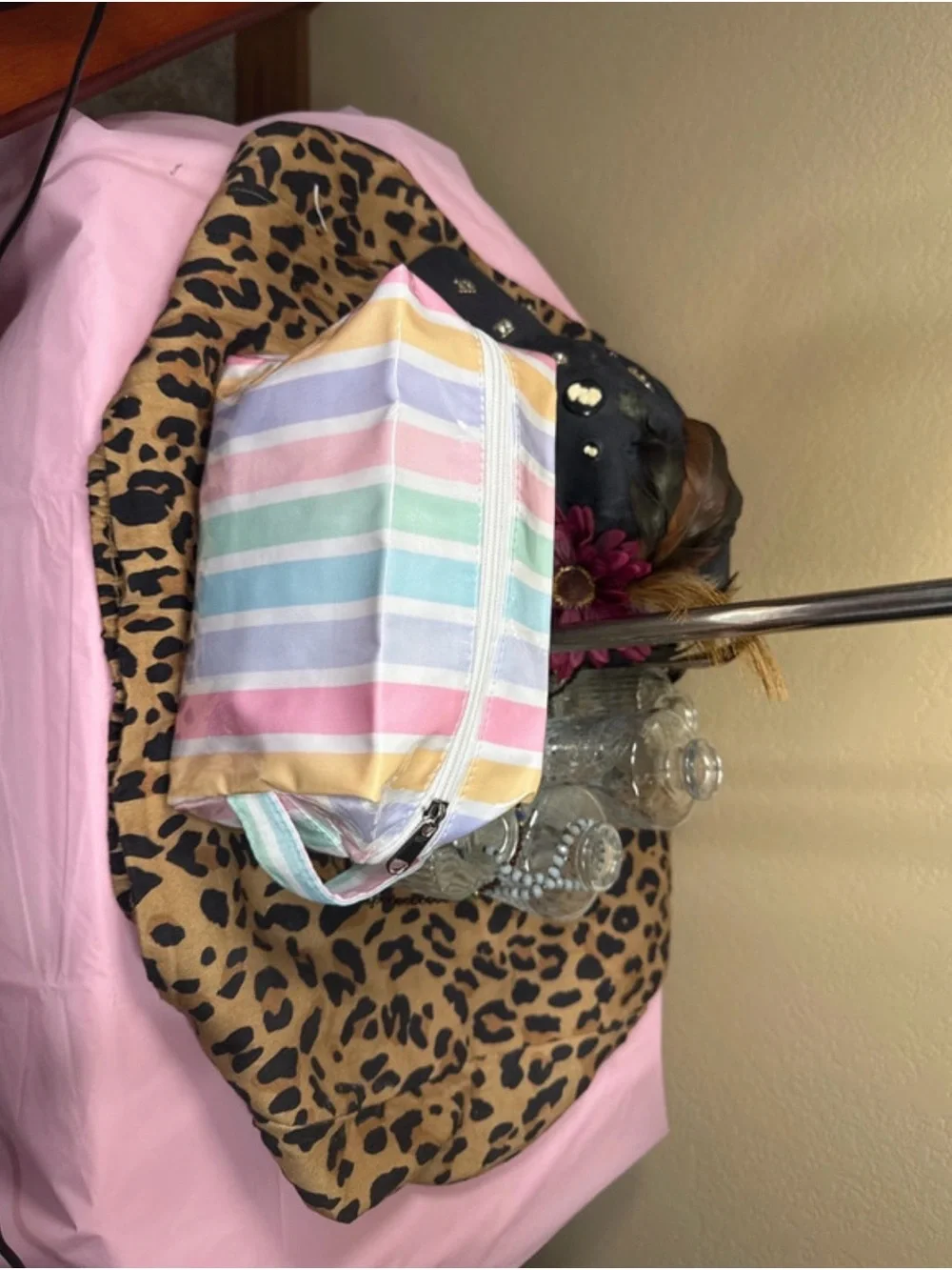 Zenana Pastel Stripe Cosmetic Pouch - 3 different designs available !